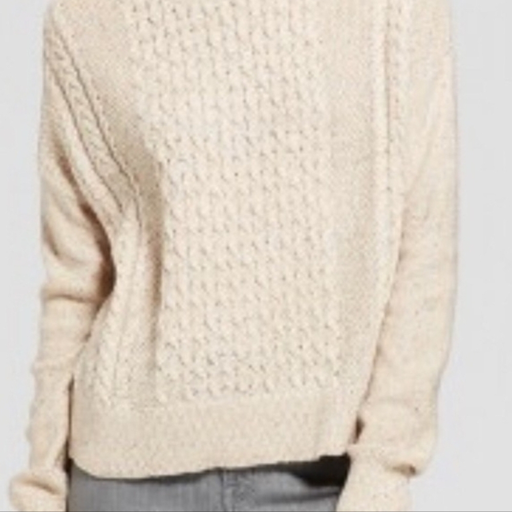 Mossimo Supply Co. Beige Cable Knit Cropped Sweater SZ XS